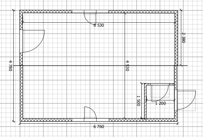 Модульный офис (2 блок-секции) с кабинетом и переговорной и тамбуром.