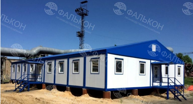 Референс модульного здания на отдельных опорах